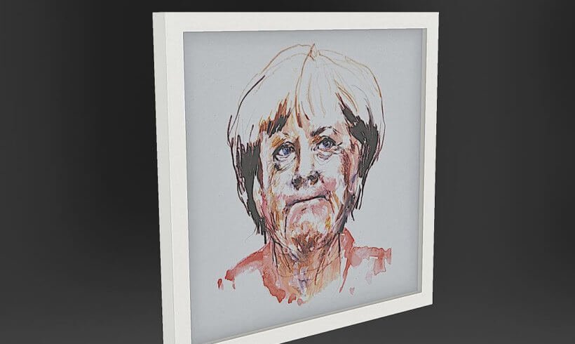 3D naskenovaný obraz Angely Merkelové pro umělecké prezentace v AR